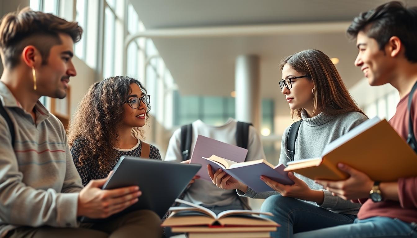 Student using learning strategies while studying