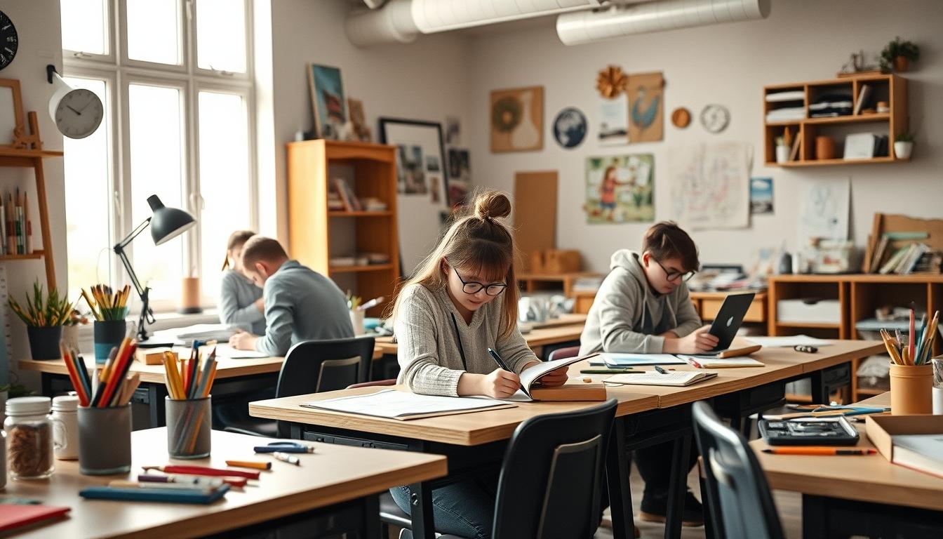 Student developing practical and academic skills